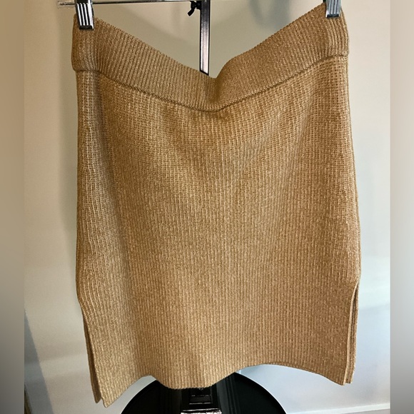 Tanya Taylor Mae Merino Wool Skirt - Size Large - NWT - Camel / tan in color - Picture 8 of 14